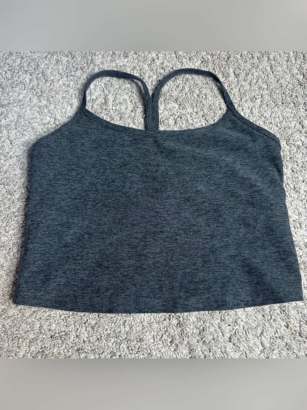 Beyond Yoga Spacedye Slim Racerback Cropped Tank Top Medium gray core athletic - Picture 5 of 11